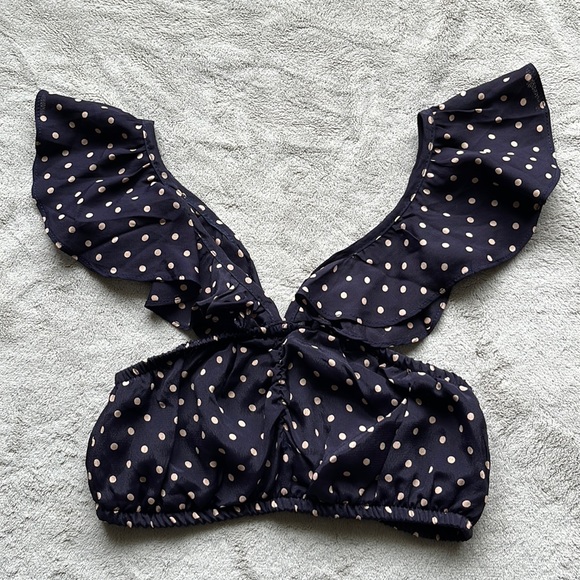 🤩 For Love And Lemons Polka Dot Crop Top - Picture 4 of 9